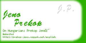 jeno prekop business card